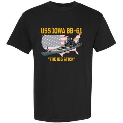 World War II Warship USS Iowa & WW2 BB61 Battleship Veteran Garment-Dyed Heavyweight T-Shirt