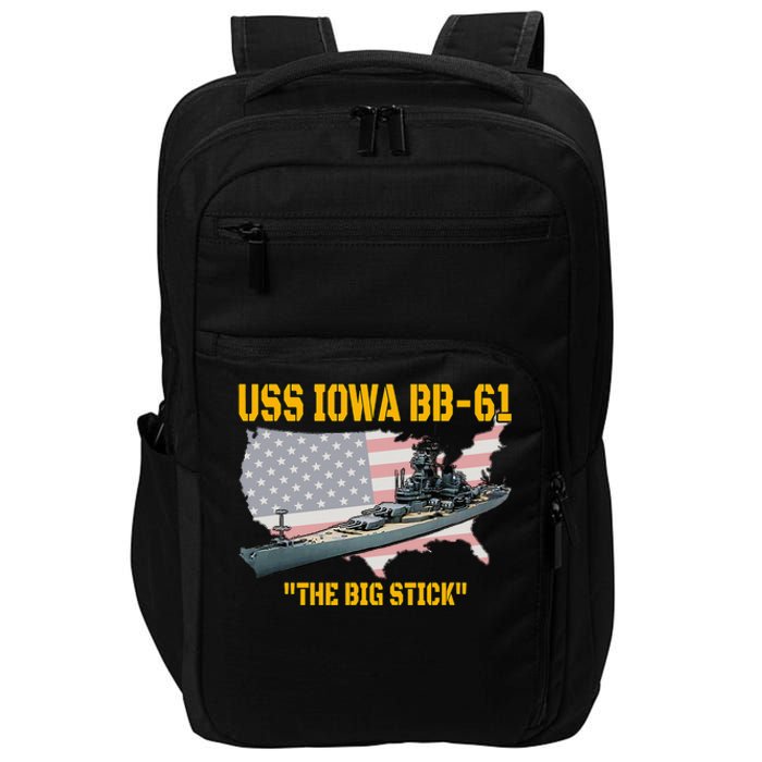 World War II Warship USS Iowa & WW2 BB61 Battleship Veteran Impact Tech Backpack