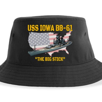 World War II Warship USS Iowa & WW2 BB61 Battleship Veteran Sustainable Bucket Hat