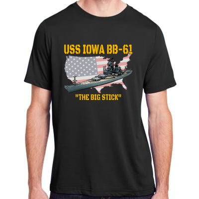 World War II Warship USS Iowa & WW2 BB61 Battleship Veteran Adult ChromaSoft Performance T-Shirt