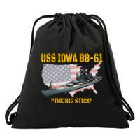 World War II Warship USS Iowa & WW2 BB61 Battleship Veteran Drawstring Bag