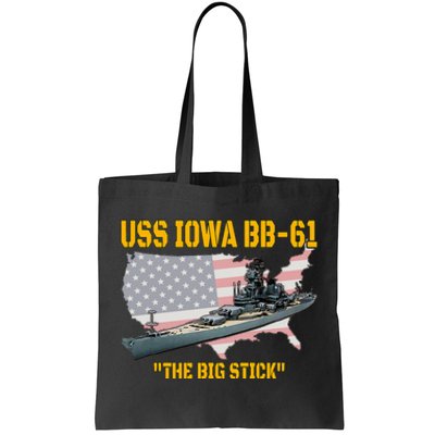 World War II Warship USS Iowa & WW2 BB61 Battleship Veteran Tote Bag