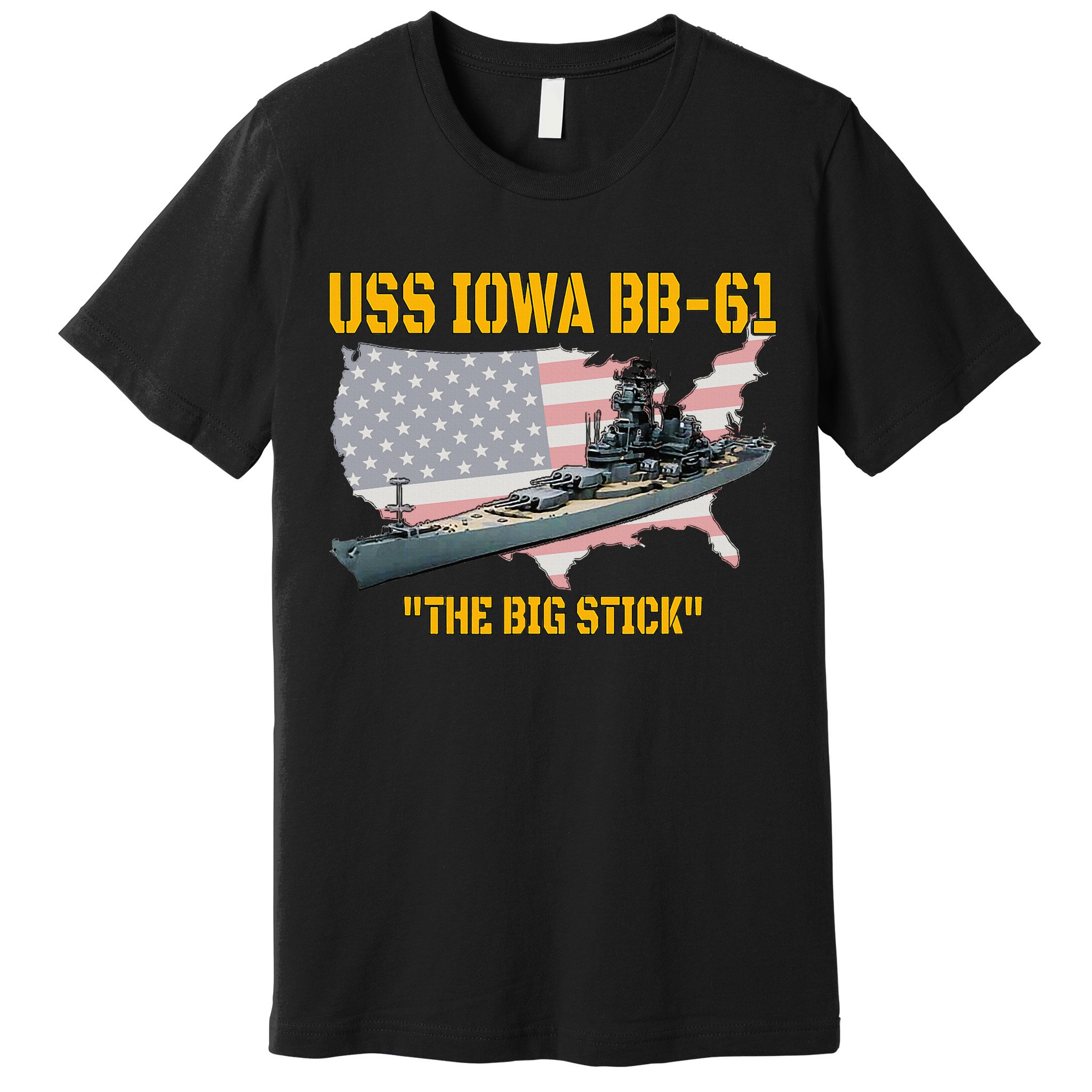 World War II Warship USS Iowa & WW2 BB61 Battleship Veteran Premium T-Shirt
