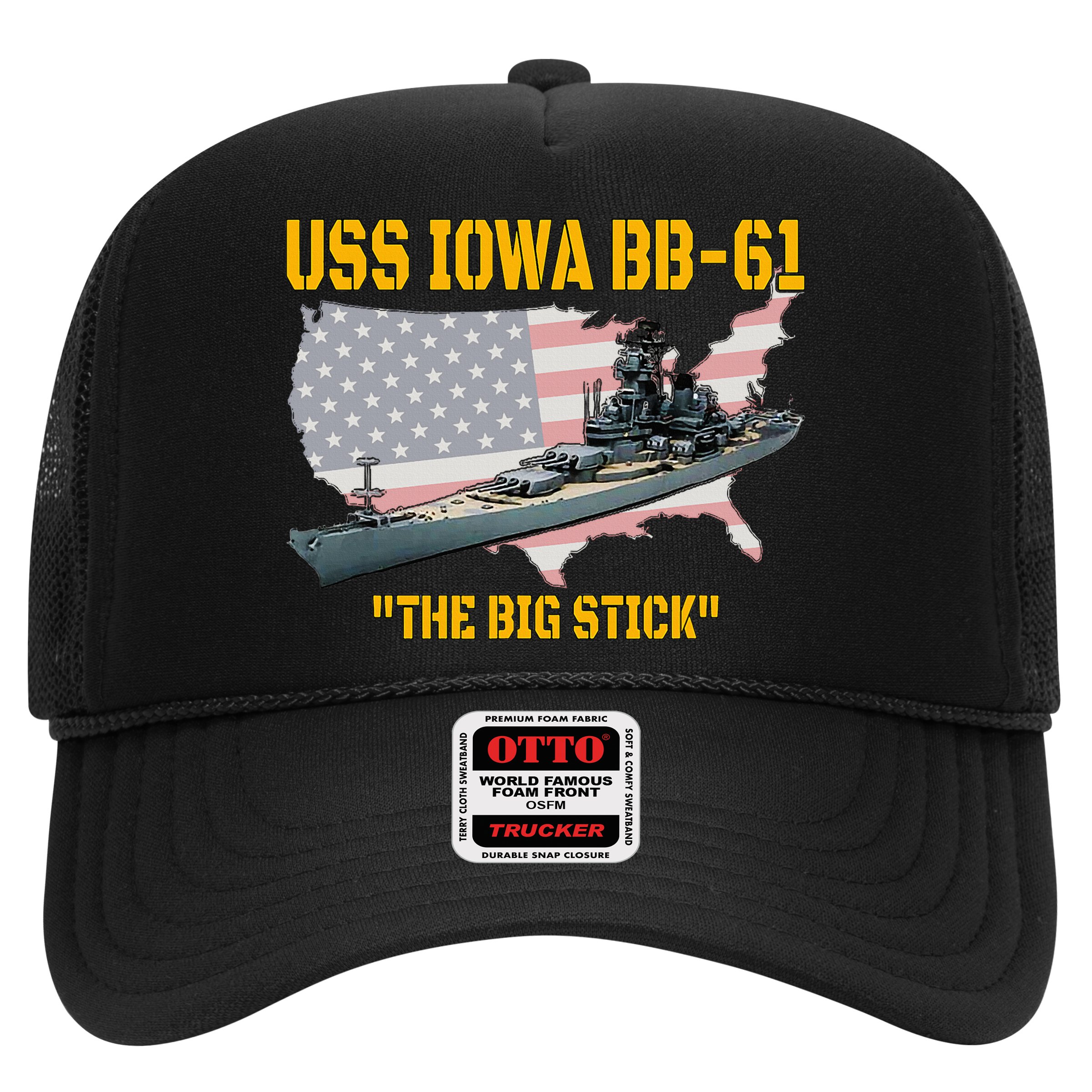 World War II Warship USS Iowa & WW2 BB61 Battleship Veteran Hat