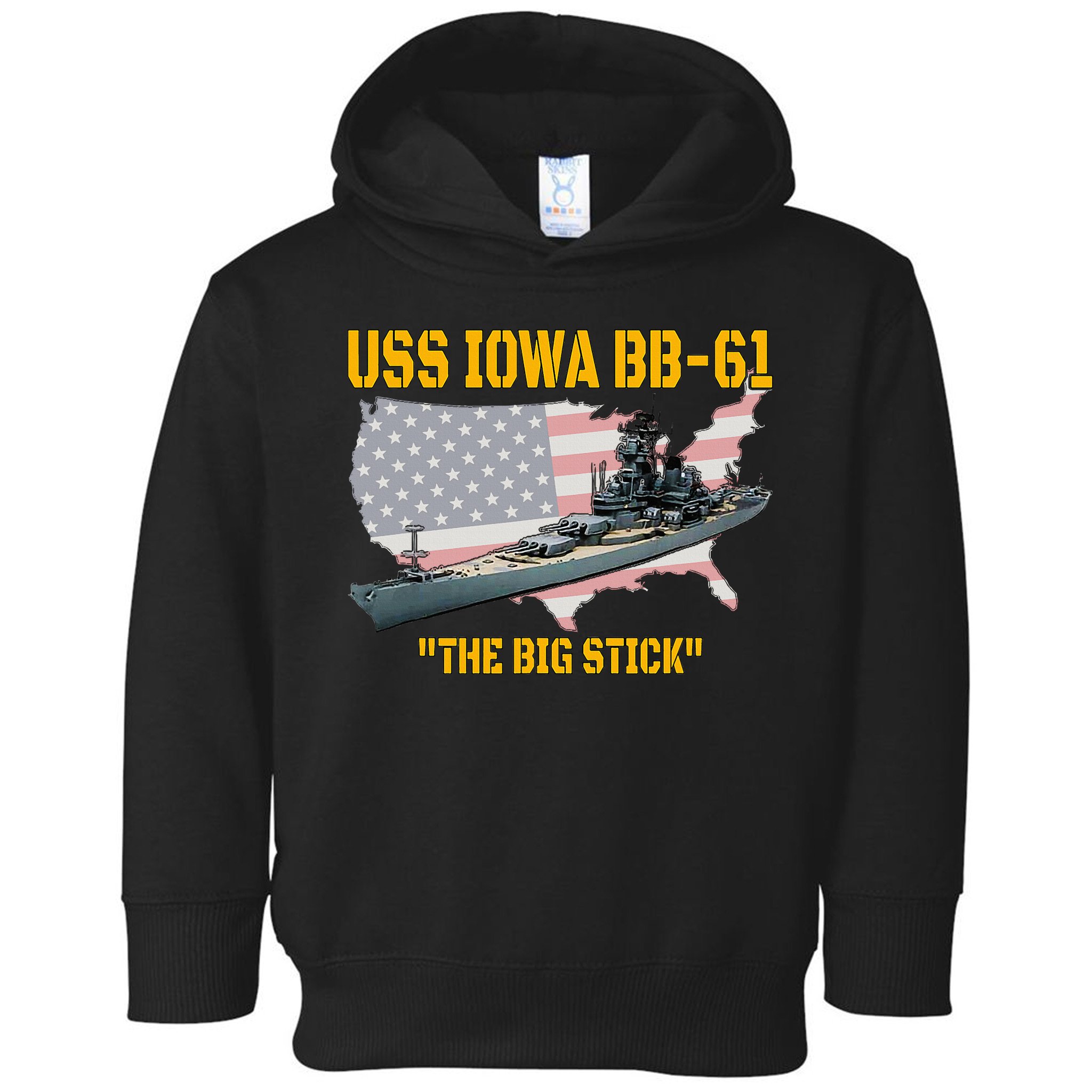 World War II Warship USS Iowa & WW2 BB61 Battleship Veteran Toddler Hoodie