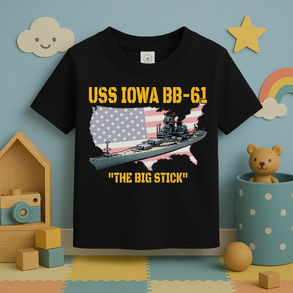 World War II Warship USS Iowa & WW2 BB61 Battleship Veteran Toddler T-Shirt