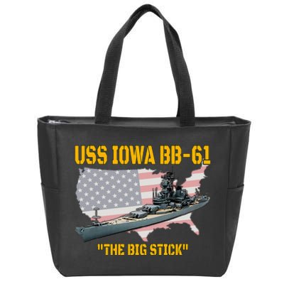 World War II Warship USS Iowa & WW2 BB61 Battleship Veteran Zip Tote Bag