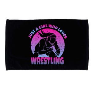 Wrestling Wrestler I Just A Who Loves Wrestling Gift Microfiber Hand Towel