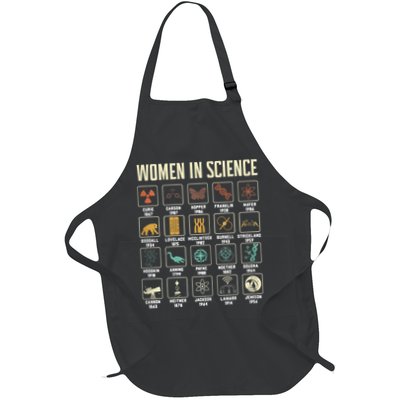 Womens Women In Science Design For History Of Science Lover Full-Length Apron With Pockets