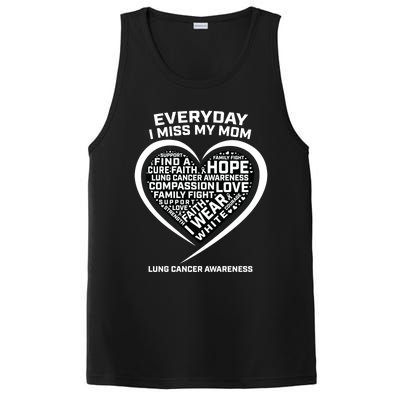 Wear White In Memory Of I Miss My Mom Lung Cancer Awareness Funny Gift PosiCharge Competitor Tank