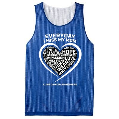 Wear White In Memory Of I Miss My Mom Lung Cancer Awareness Funny Gift Mesh Reversible Basketball Jersey Tank