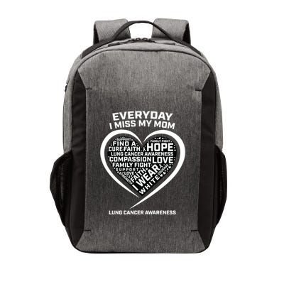 Wear White In Memory Of I Miss My Mom Lung Cancer Awareness Funny Gift Vector Backpack