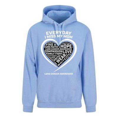 Wear White In Memory Of I Miss My Mom Lung Cancer Awareness Funny Gift Unisex Surf Hoodie