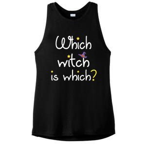 Which Witch Is Which Funny Halloween Wordplay Grammar Fun Ladies PosiCharge Tri-Blend Wicking Tank