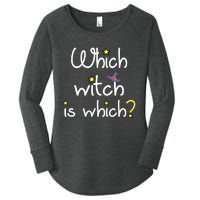 Which Witch Is Which Funny Halloween Wordplay Grammar Fun Women's Perfect Tri Tunic Long Sleeve Shirt