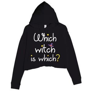 Which Witch Is Which Funny Halloween Wordplay Grammar Fun Crop Fleece Hoodie