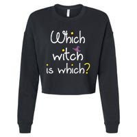 Which Witch Is Which Funny Halloween Wordplay Grammar Fun Cropped Pullover Crew