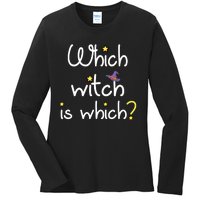 Which Witch Is Which Funny Halloween Wordplay Grammar Fun Ladies Long Sleeve Shirt