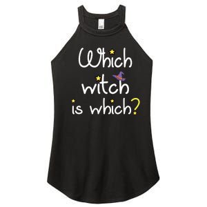 Which Witch Is Which Funny Halloween Wordplay Grammar Fun Women's Perfect Tri Rocker Tank