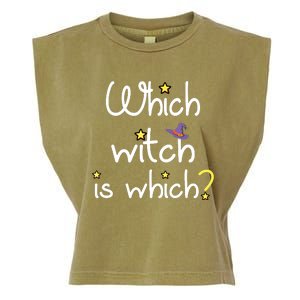 Which Witch Is Which Funny Halloween Wordplay Grammar Fun Garment-Dyed Women's Muscle Tee