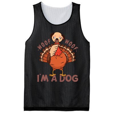 Woof Woof… I`m A Dog Turkey Thanks Giving Funny Thanksgiving Mesh Reversible Basketball Jersey Tank