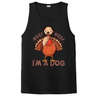 Woof Woof… I`m A Dog Turkey Thanks Giving Funny Thanksgiving PosiCharge Competitor Tank