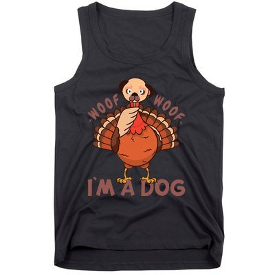 Woof Woof… I`m A Dog Turkey Thanks Giving Funny Thanksgiving Tank Top