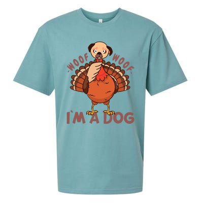 Woof Woof… I`m A Dog Turkey Thanks Giving Funny Thanksgiving Sueded Cloud Jersey T-Shirt