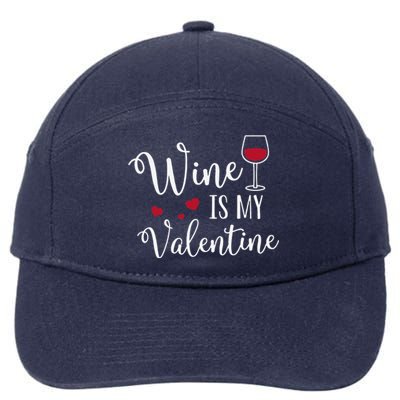 Womens Wine Is My Valentine Cute Funny Valentine's Day 7-Panel Snapback Hat