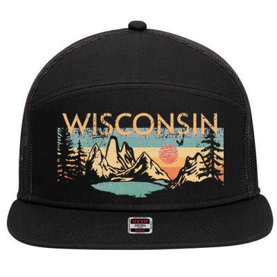 Wisconsin 7 Panel Mesh Trucker Snapback Hat