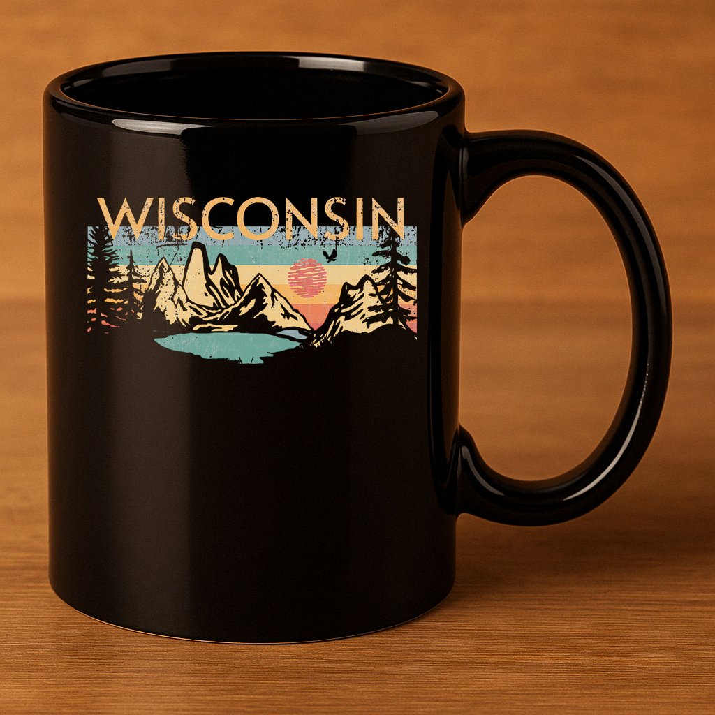 Wisconsin 11oz C Handle Ceramic Mug