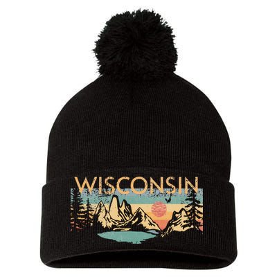Wisconsin Pom Pom 12in Knit Beanie