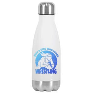 Wrestling Wrestler I Just A Who Loves Wrestling Gift Stainless Steel Insulated Water Bottle