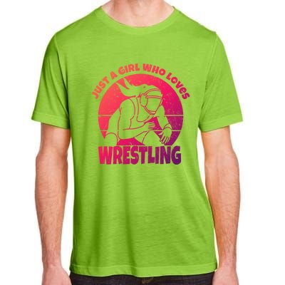 Wrestling Wrestler I Just A Who Loves Wrestling Gift Adult ChromaSoft Performance T-Shirt