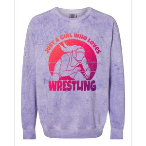 Wrestling Wrestler I Just A Who Loves Wrestling Gift Colorblast Crewneck Sweatshirt