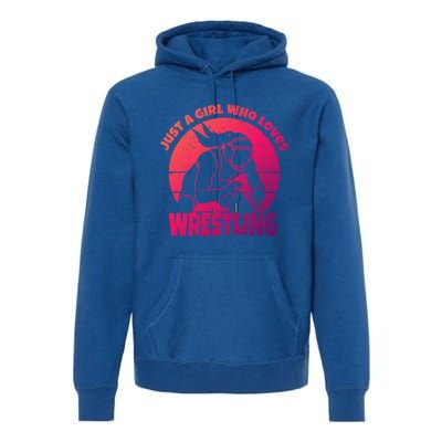 Wrestling Wrestler I Just A Who Loves Wrestling Gift Premium Hoodie