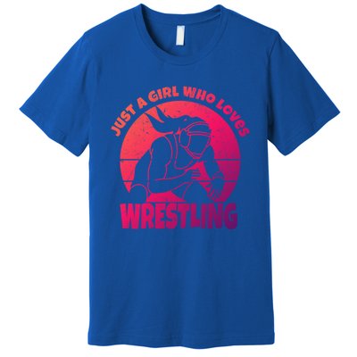 Wrestling Wrestler I Just A Who Loves Wrestling Gift Premium T-Shirt