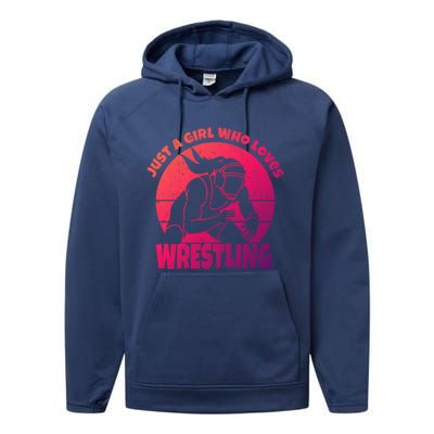 Wrestling Wrestler I Just A Who Loves Wrestling Gift Performance Fleece Hoodie