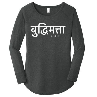 Wisdom Written In Hindi Symbols Hindi Language Women's Perfect Tri Tunic Long Sleeve Shirt