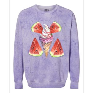 Watermelon With Ice Cream Art Colorblast Crewneck Sweatshirt