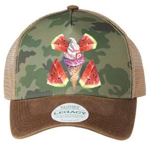 Watermelon With Ice Cream Art Legacy Tie Dye Trucker Hat