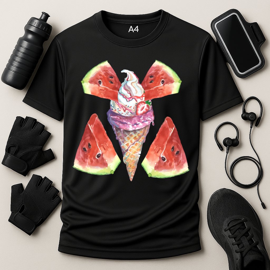 Watermelon With Ice Cream Art Performance Shirt