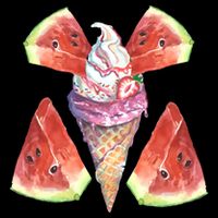 Watermelon With Ice Cream Art Backpack