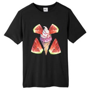 Watermelon With Ice Cream Art Tall Fusion ChromaSoft Performance T-Shirt