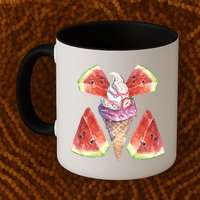 Watermelon With Ice Cream Art Mug