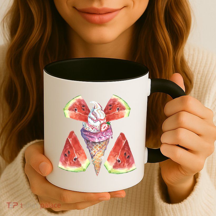 Watermelon With Ice Cream Art Mug