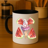 Watermelon With Ice Cream Art Mug