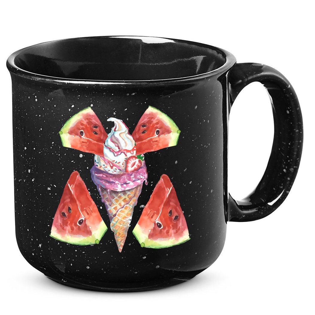 Watermelon With Ice Cream Art 15oz Campfire Ceramic Mug