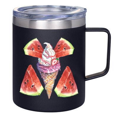Watermelon With Ice Cream Art 12oz Stainless Steel Coffee Mug