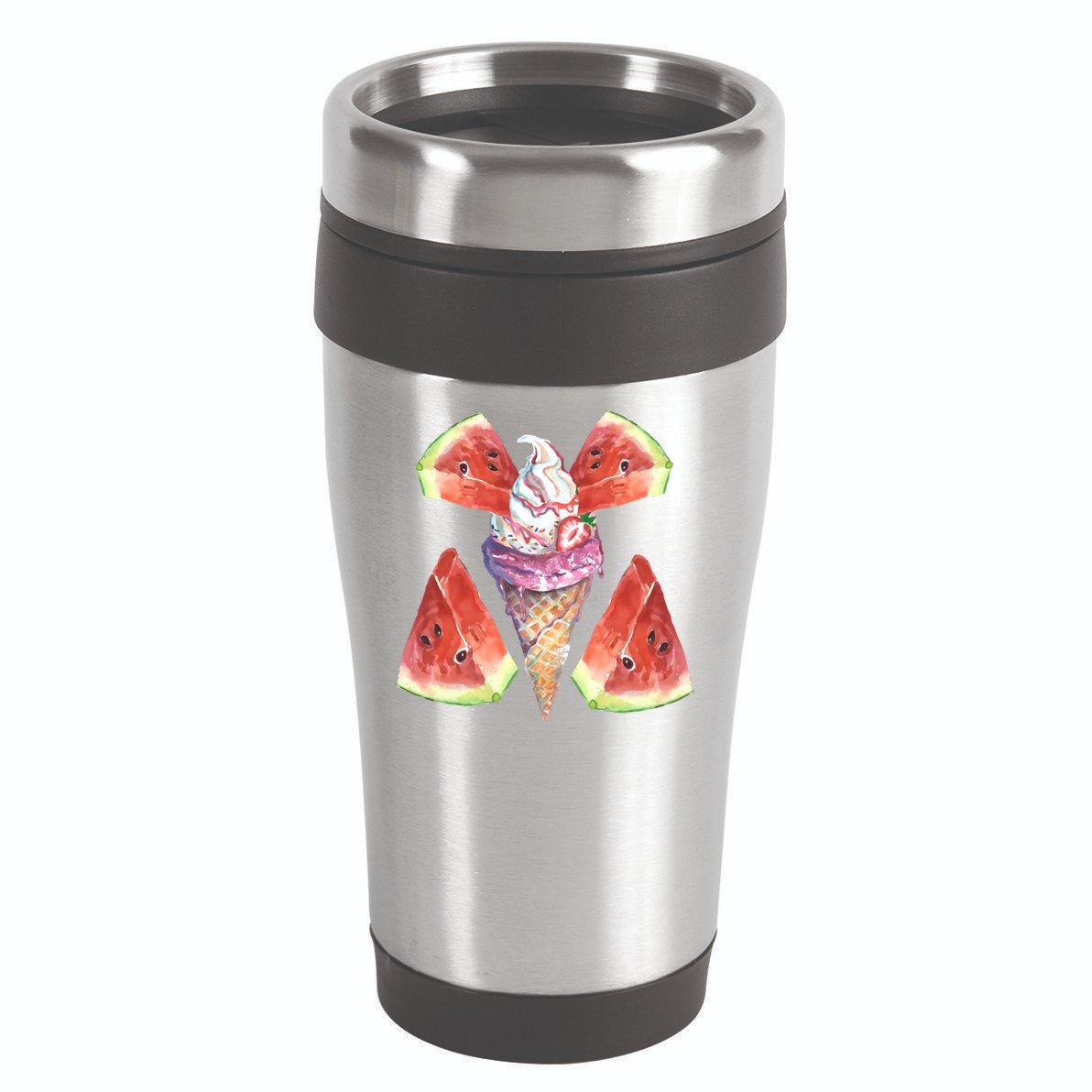 Watermelon With Ice Cream Art 16oz Travel Tumbler